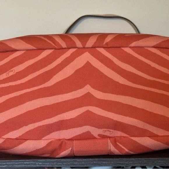 COACH Signature Devin Zebra Print Orange Coral Tote F24022 & Wallet/coin/scarf! - Picture 10 of 16